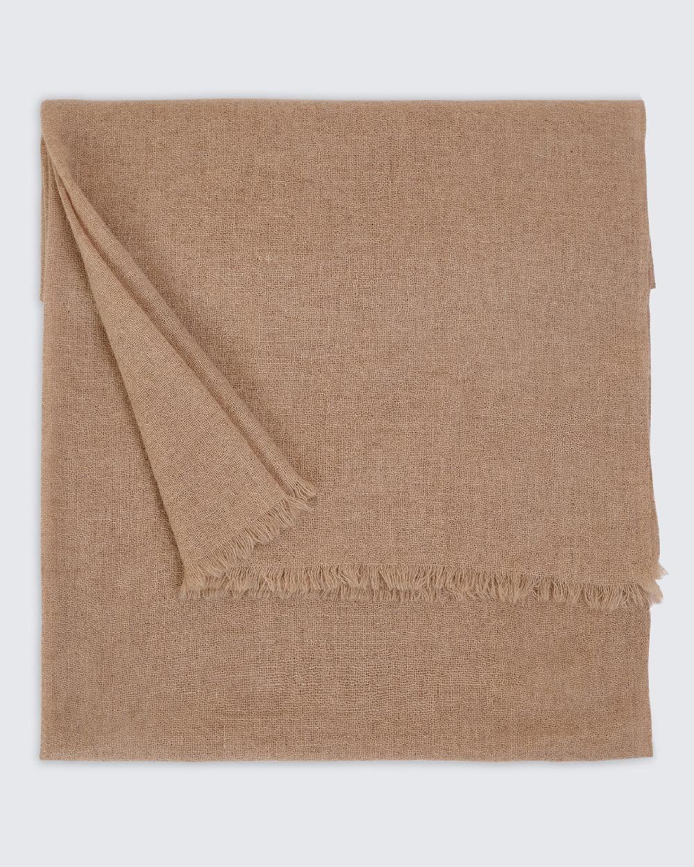 Gieves & Hawkes Shand Cashmere & Silk Scarf Oatmeal Plain