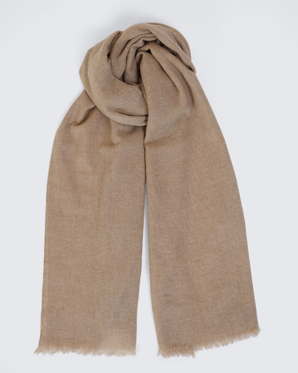 gieves & hawkes Shand Cashmere & Silk Scarf Oatmeal Plain