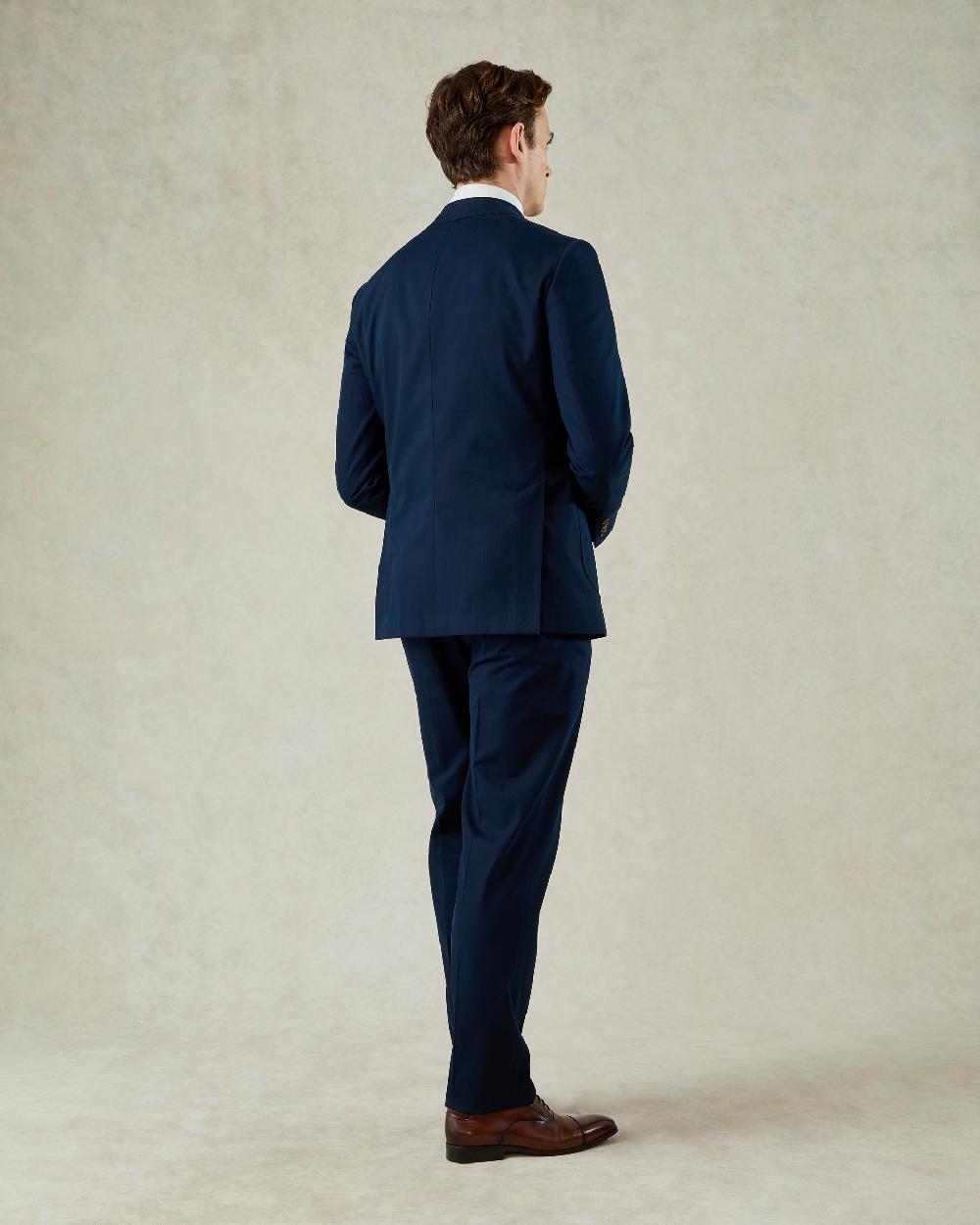 Gieves & Hawkes Stanley Cotton & Cashmere Suit Jacket Navy