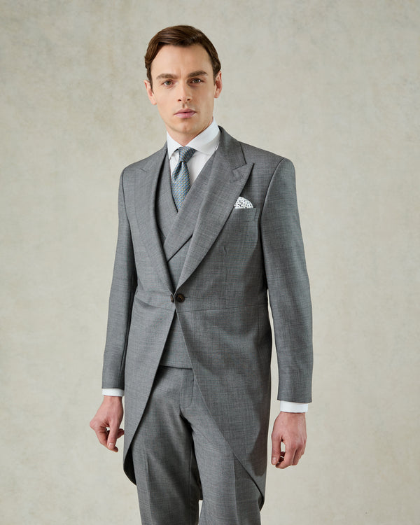 Gieves & Hawkes Torlese Double Breasted Virgin Wool Morning Suit Grey