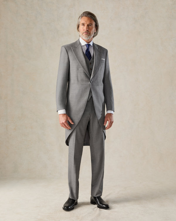 gieves & hawkes Torlese Single Breasted Virgin Wool Morning Suit Grey