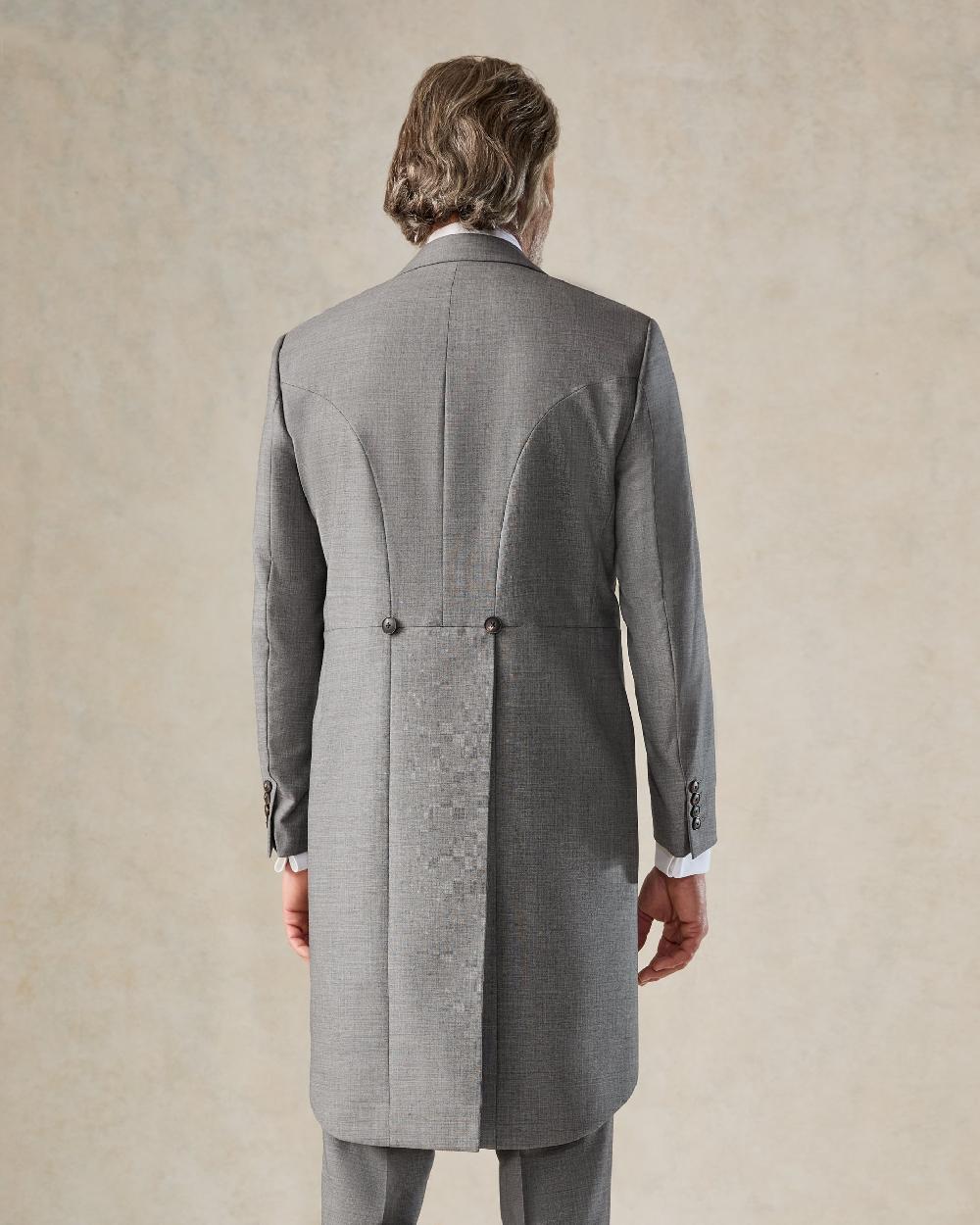 Gieves & Hawkes Torlese Virgin Wool Sharkskin Morning Coat Grey