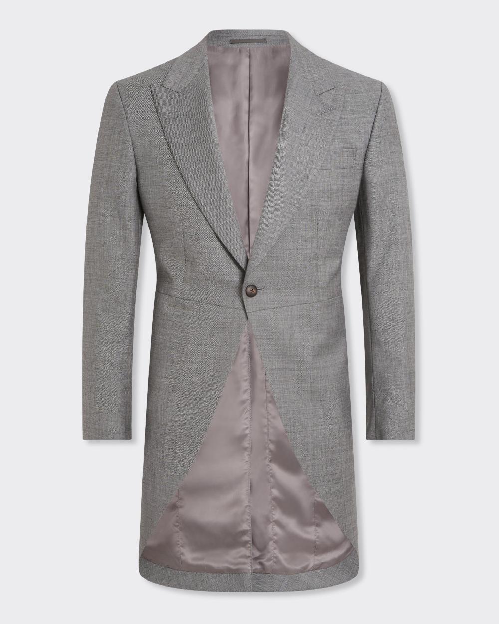Gieves & Hawkes Torlese Virgin Wool Sharkskin Morning Coat Grey