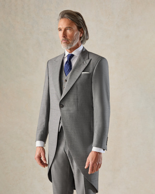 gieves & hawkes Torlese Virgin Wool Sharkskin Morning Coat Grey