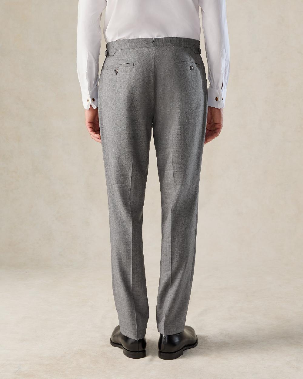 Gieves & Hawkes Torlese Virgin Wool Sharkskin Morning Trouser Grey