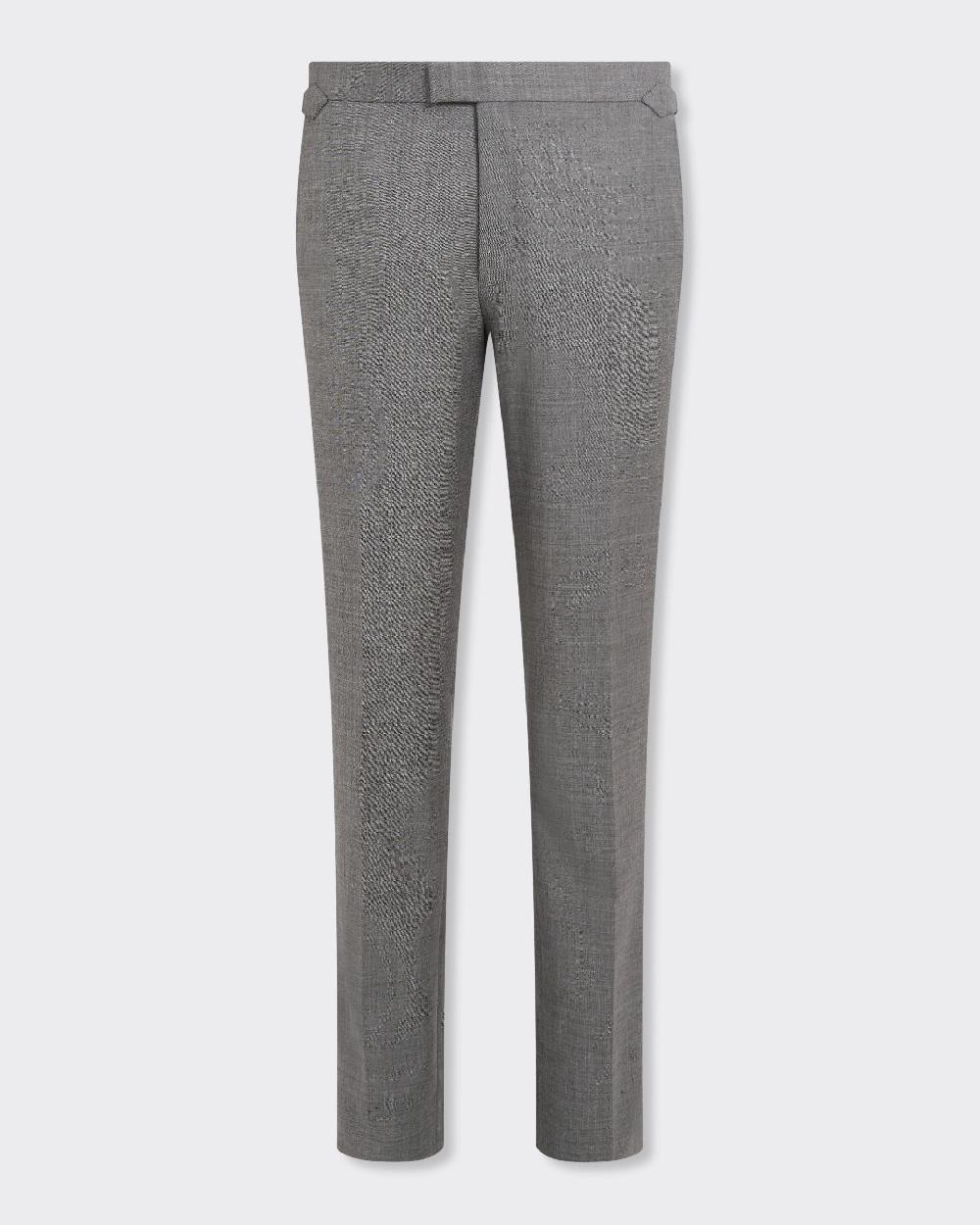 Gieves & Hawkes Torlese Virgin Wool Sharkskin Morning Trouser Grey