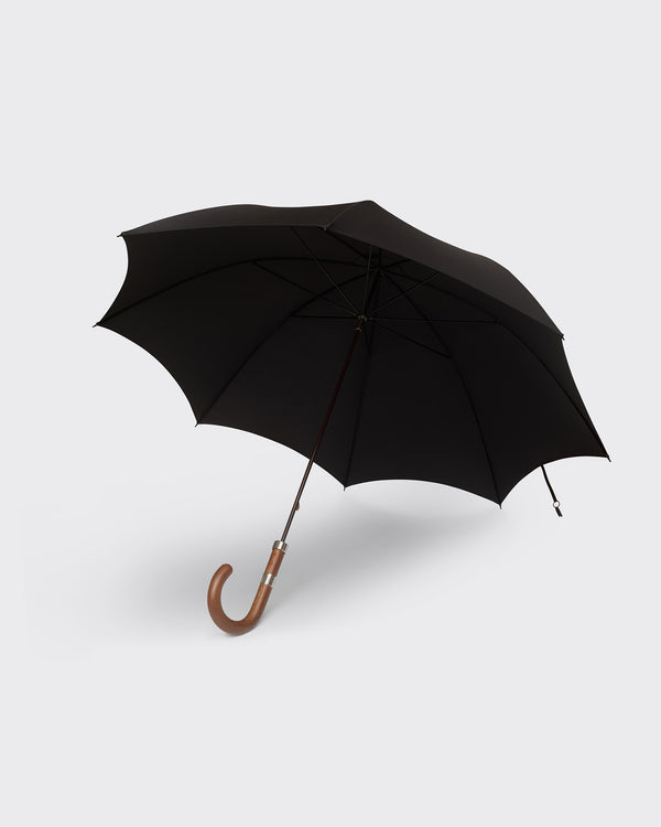 gieves & hawkes Tube Umbrella with Wooden Grained Handle Black