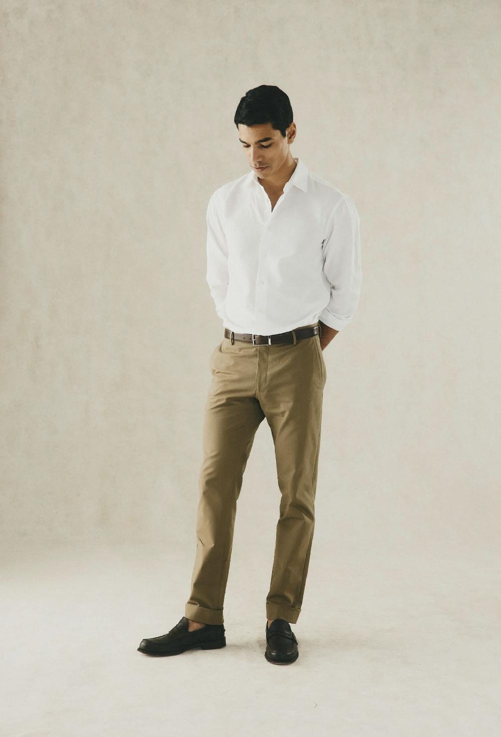 Gieves & Hawkes Walker Cotton With Stretch Chino Khaki