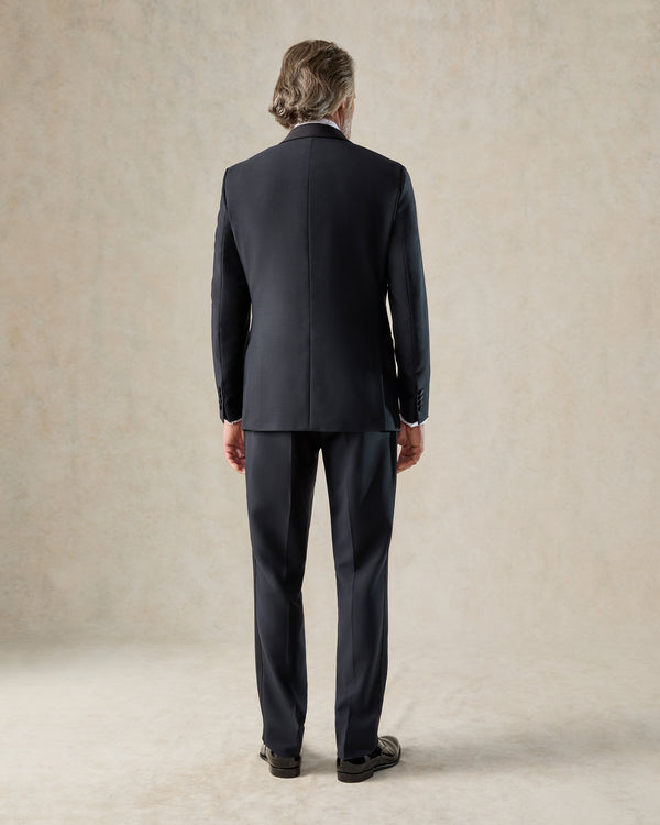 Gieves & Hawkes Weldon Navy Wool Mohair Barathea Shawl Dinner Suit