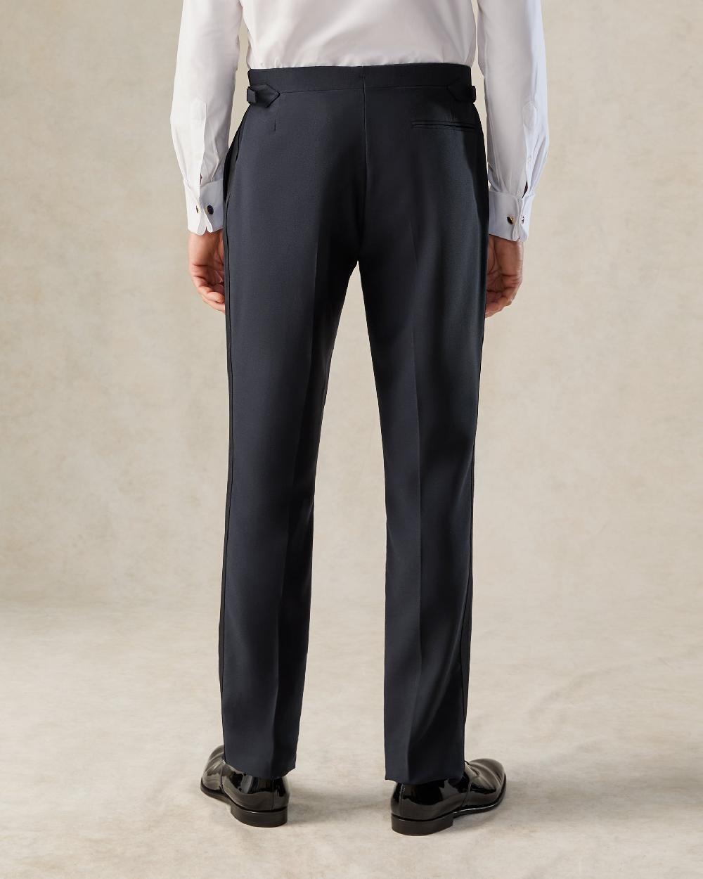 Gieves & Hawkes Weldon Wool Mohair Barathea Evening Trouser Navy