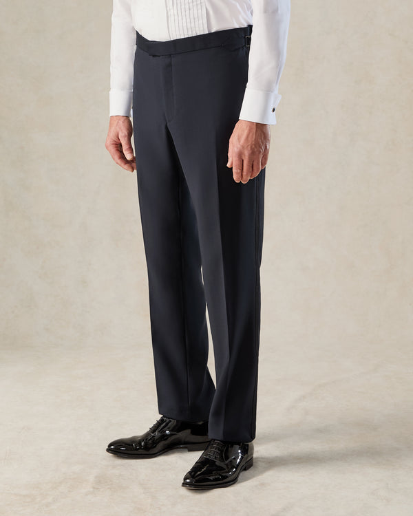 gieves & hawkes Weldon Wool Mohair Barathea Evening Trouser Navy