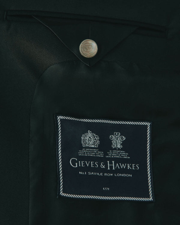 Gieves & Hawkes Weldon Wool Mohair Barathea Shawl Dinner Jacket Navy