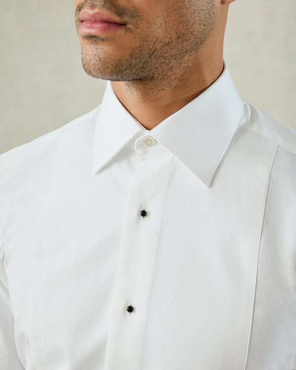 Gieves & Hawkes Wynn Cut Away Collar Double Cuff Shirt White