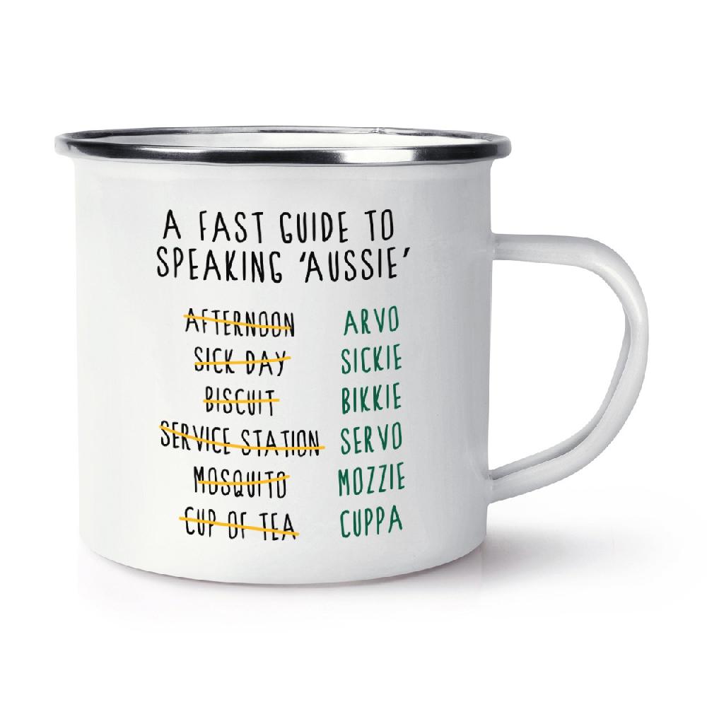 gift base A Fast Guide To Speaking Aussie Retro Enamel Mug Cup