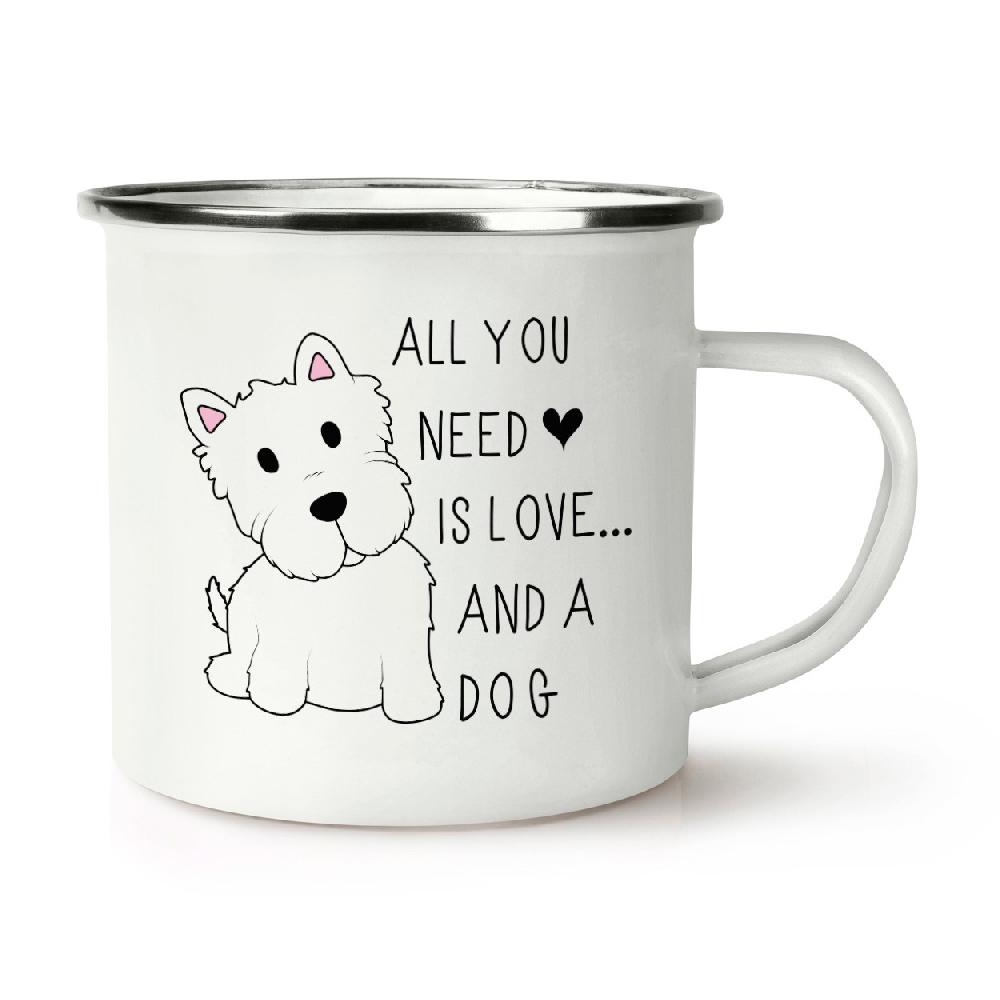 gift base All You Need Is Love And A Dog Retro Enamel Mug Cup