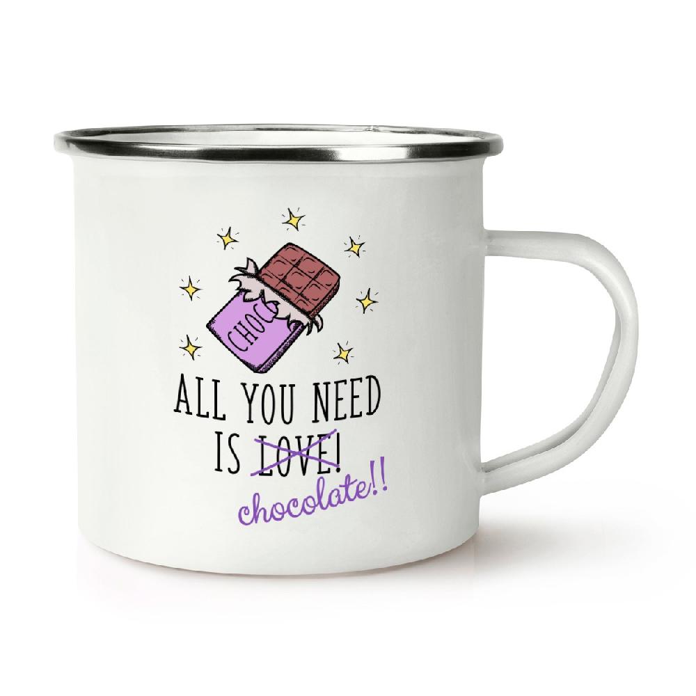 gift base All You Need Is Love Chocolate Retro Enamel Mug Cup