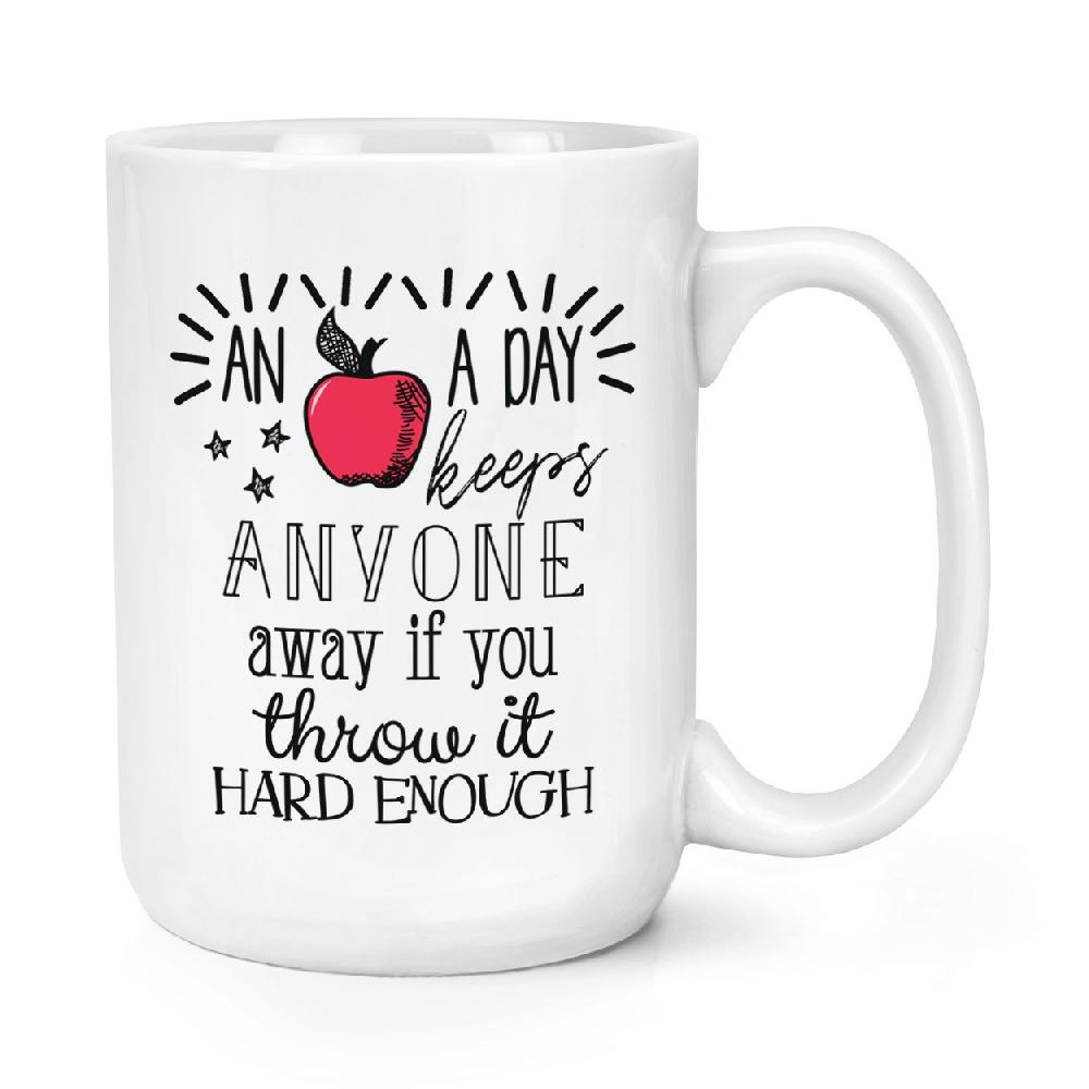 gift base An Apple A Day Keeps Anyone Away 15oz Large Mug Cup