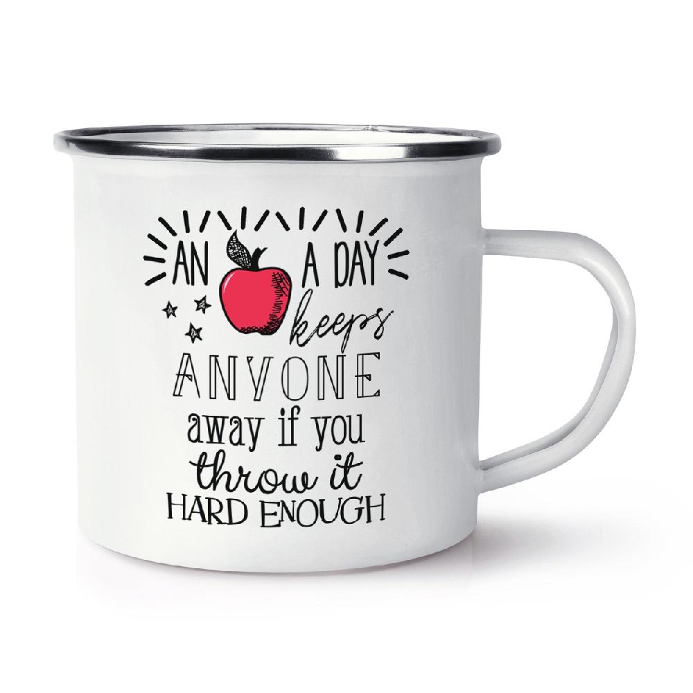 gift base An Apple A Day Keeps Anyone Away Retro Enamel Mug Cup