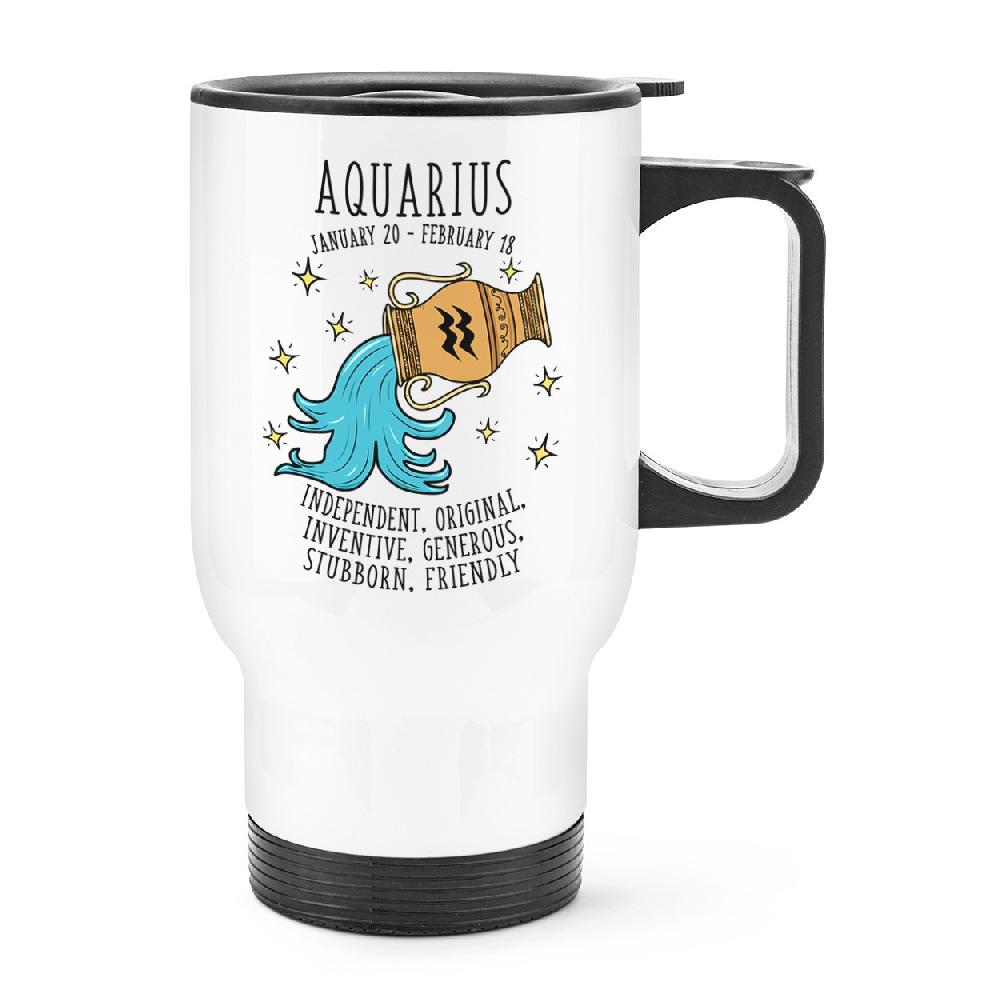 gift base Aquarius Horoscope Travel Mug Cup With Handle