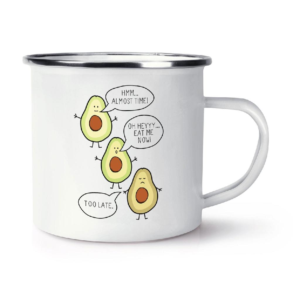 gift base Avocado Eat Me Now Too Late Retro Enamel Mug Cup