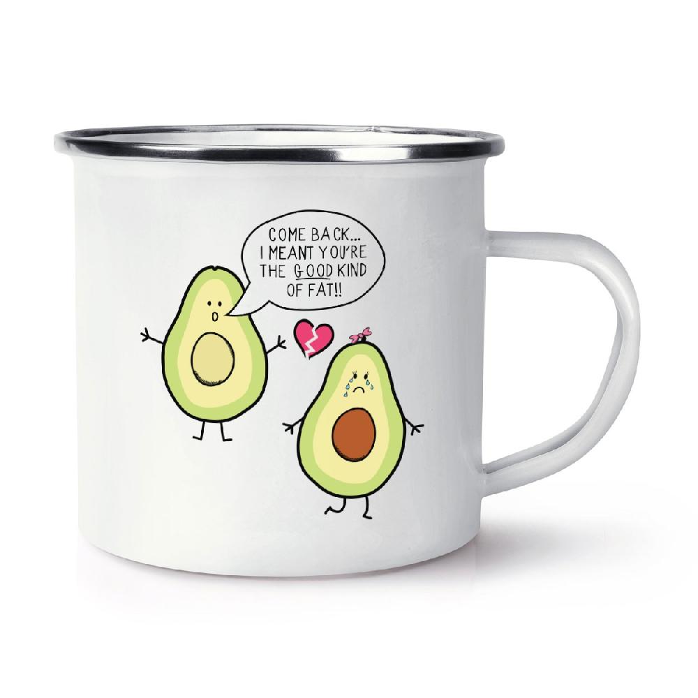 gift base Avocado The Good Kind Of Fat Retro Enamel Mug Cup