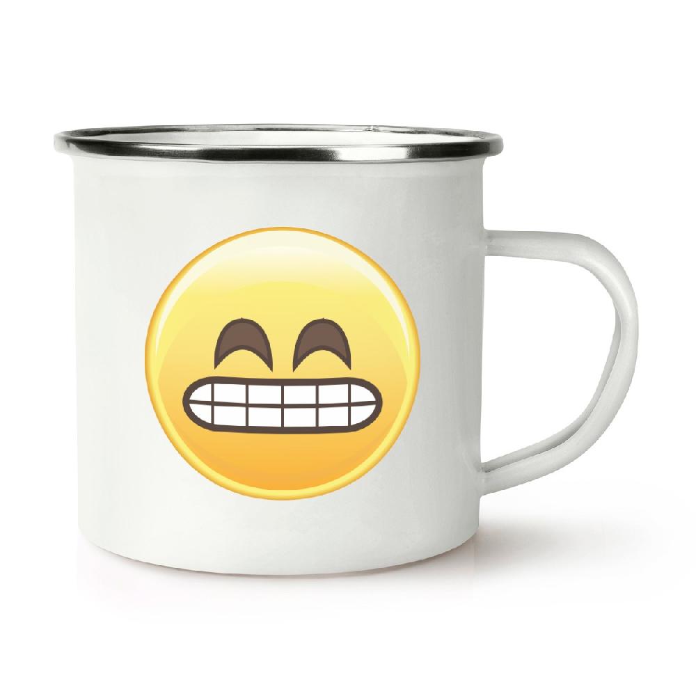 gift base Awkward Teeth Face Emoji Retro Enamel Mug Cup