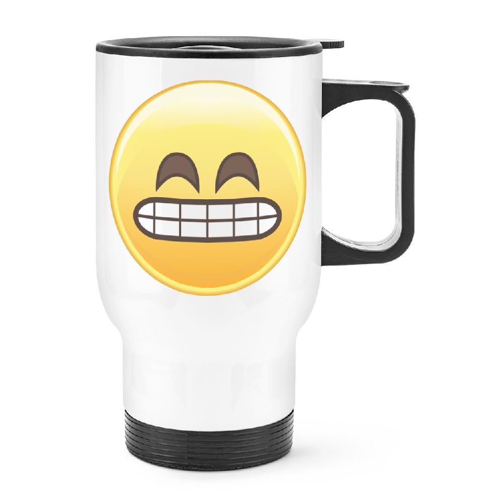 gift base Awkward Teeth Face Emoji Travel Mug Cup With Handle