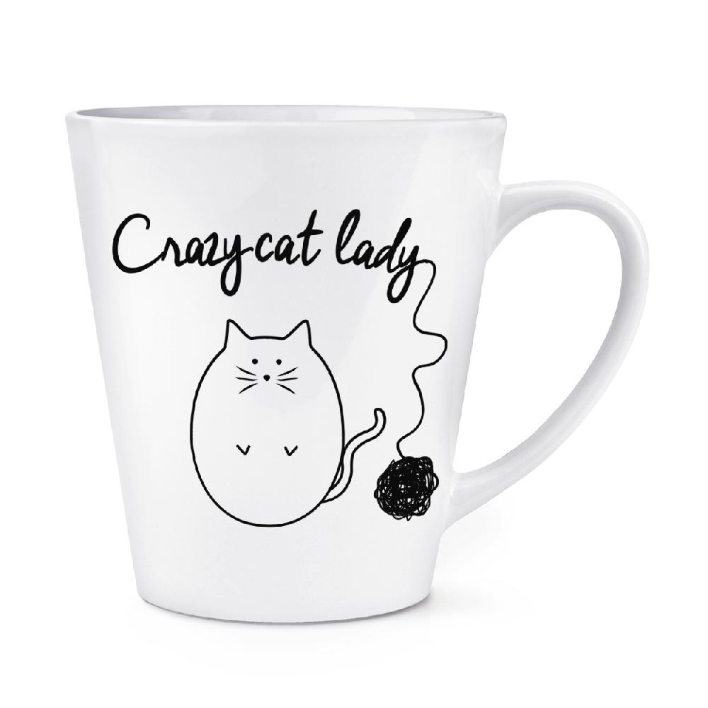 gift base Ball Of Yarn Crazy Cat Lady 12oz Latte Mug Cup