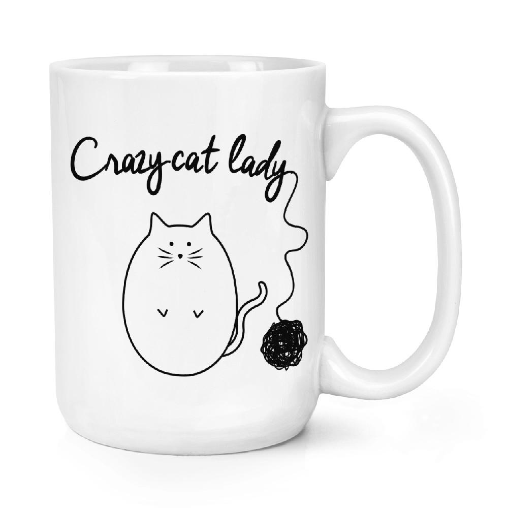 gift base Ball Of Yarn Crazy Cat Lady 15oz Large Cup Mug