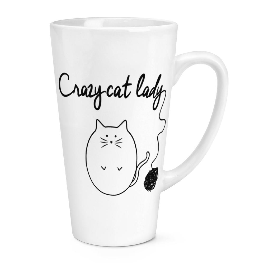 gift base Ball Of Yarn Crazy Cat Lady 17oz Large Latte Mug Cup