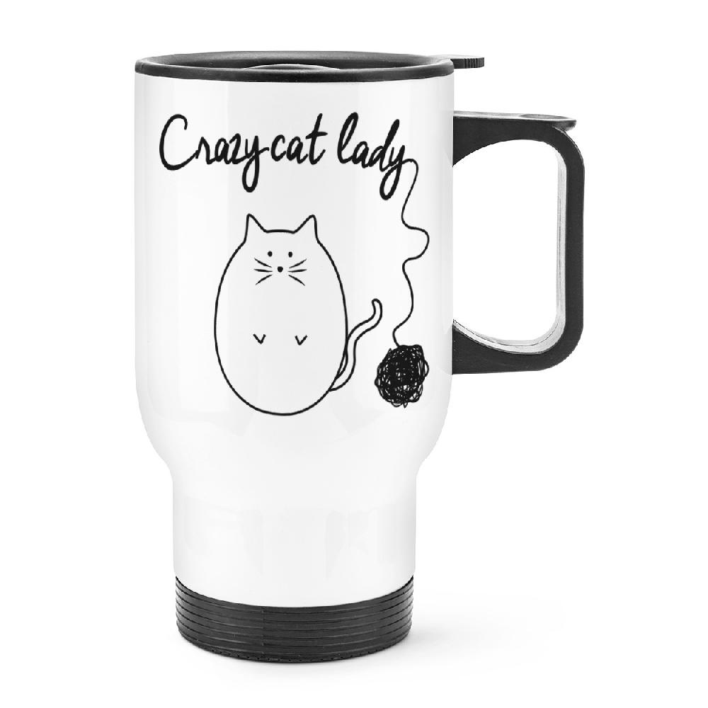 gift base Ball Of Yarn Crazy Cat Lady Travel Mug Cup With Handle
