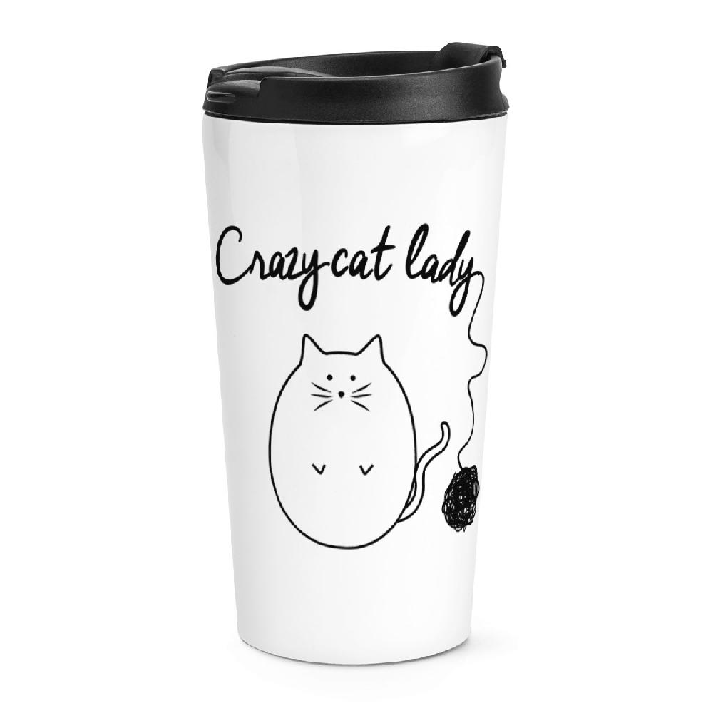 gift base Ball Of Yarn Crazy Cat Lady Travel Mug Cup