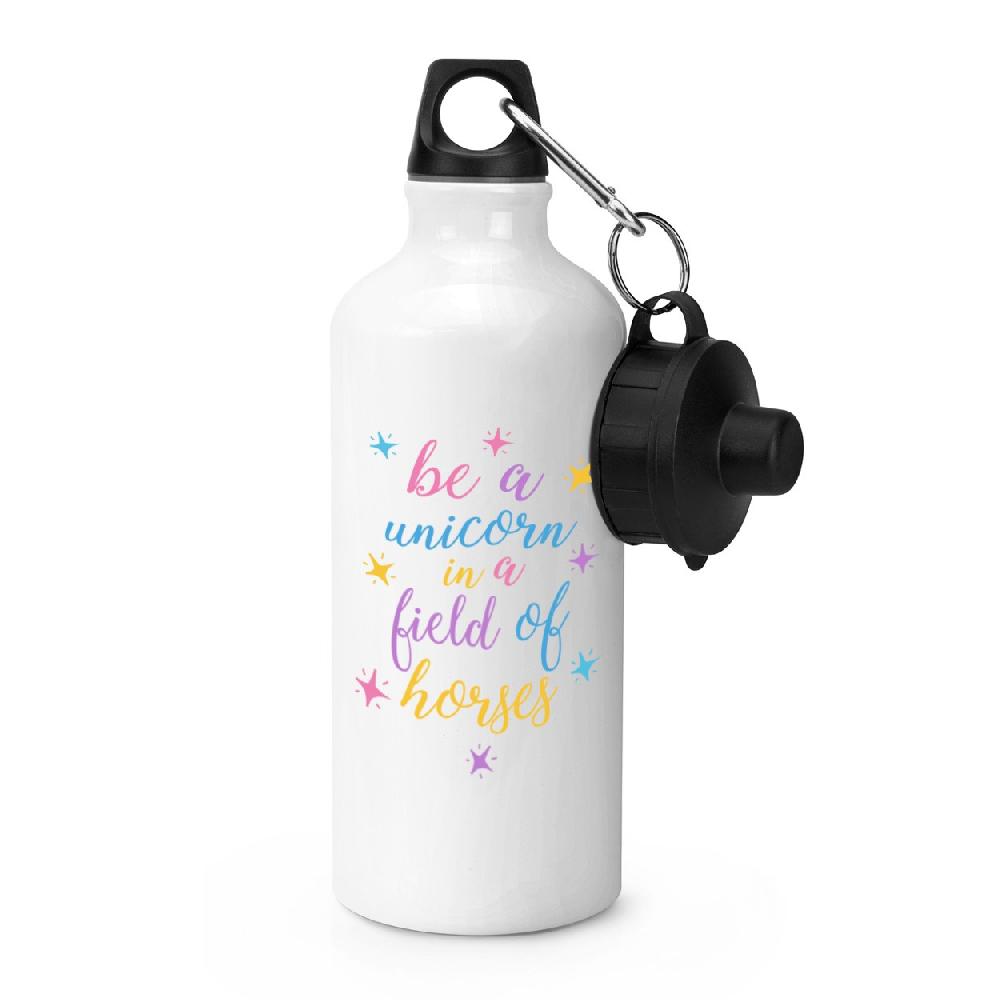 gift base Be A Unicorn In A Field Of Horses Sports Bottle