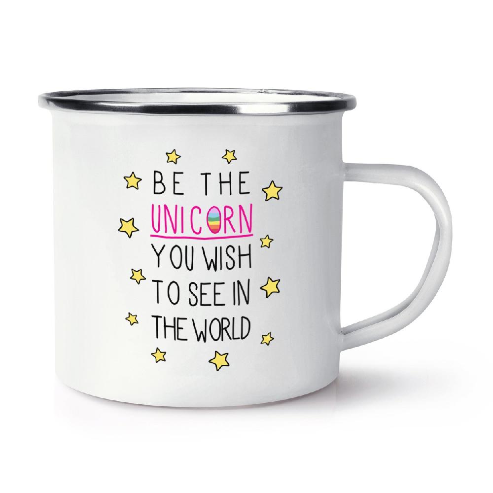 gift base Be The Unicorn You Wish to See in the World Retro Enamel Mug Cup