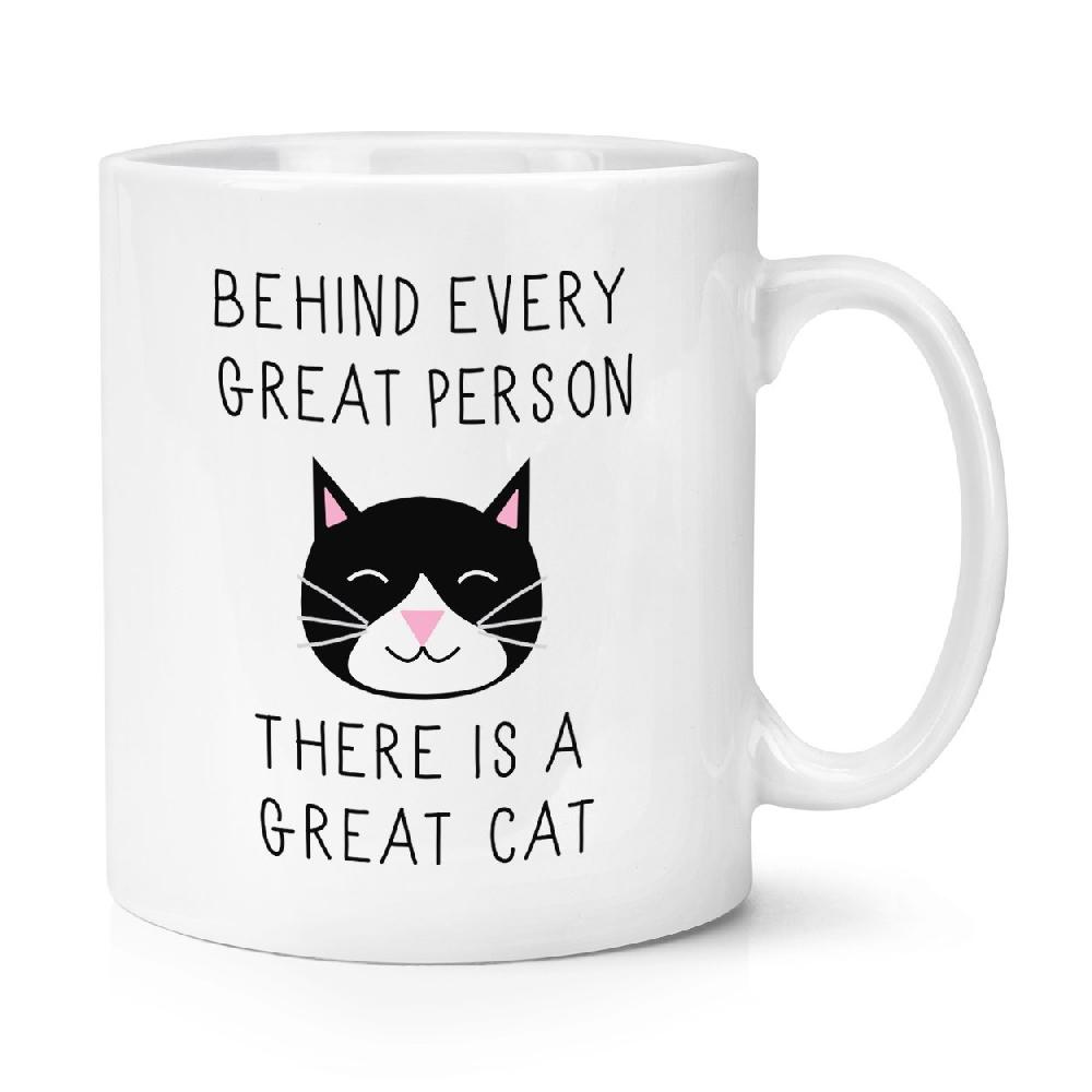 gift base Behind Every Great Person Is A Great Cat 10oz Mug Cup