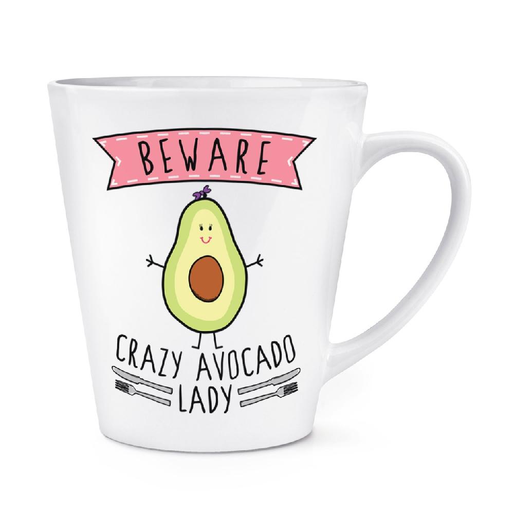 gift base Beware Crazy Avocado Lady 12oz Latte Mug Cup