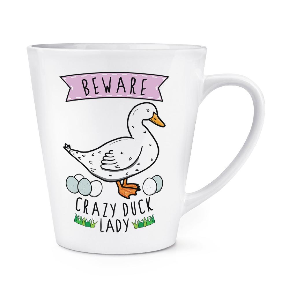 gift base Beware Crazy Duck Lady 12oz Latte Mug Cup