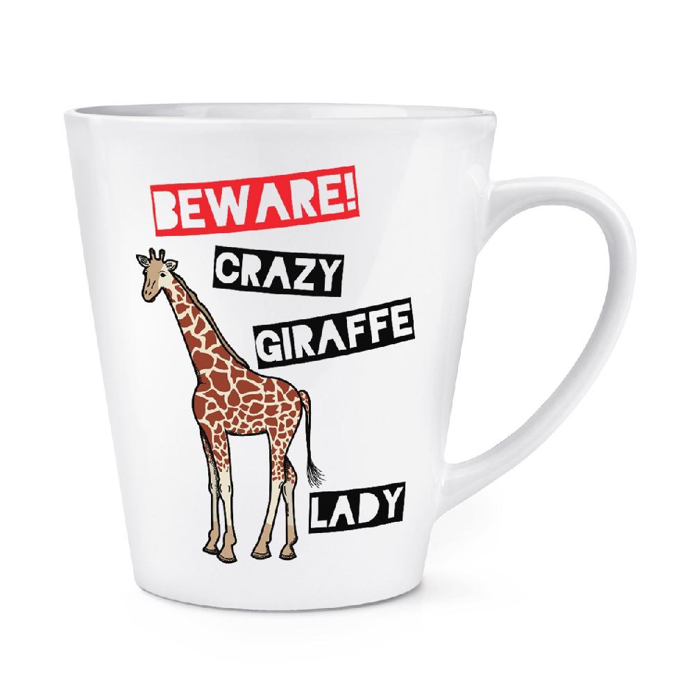 gift base Beware Crazy Giraffe Lady 12oz Latte Mug Cup