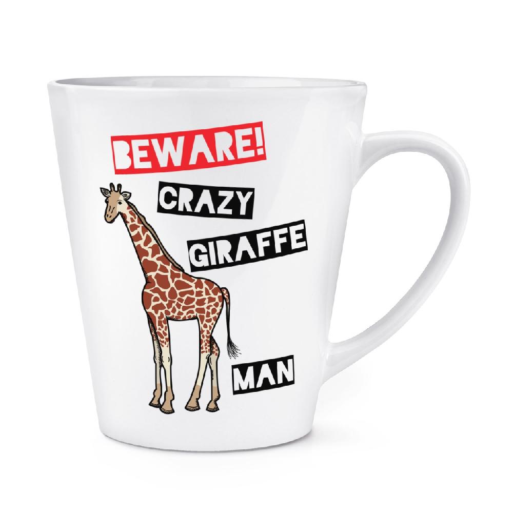 gift base Beware Crazy Giraffe Man 12oz Latte Mug Cup