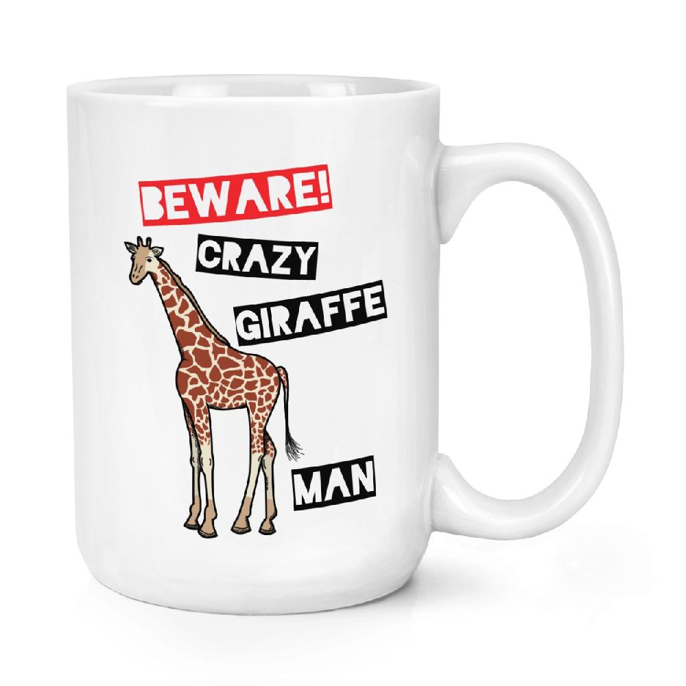 gift base Beware Crazy Giraffe Man 15oz Large Mug Cup
