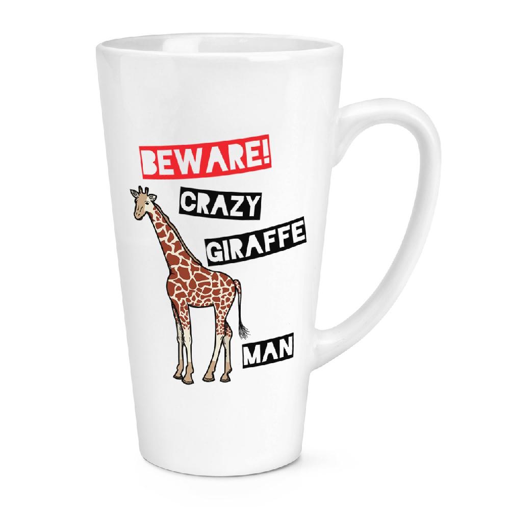 gift base Beware Crazy Giraffe Man 17oz Large Latte Mug Cup