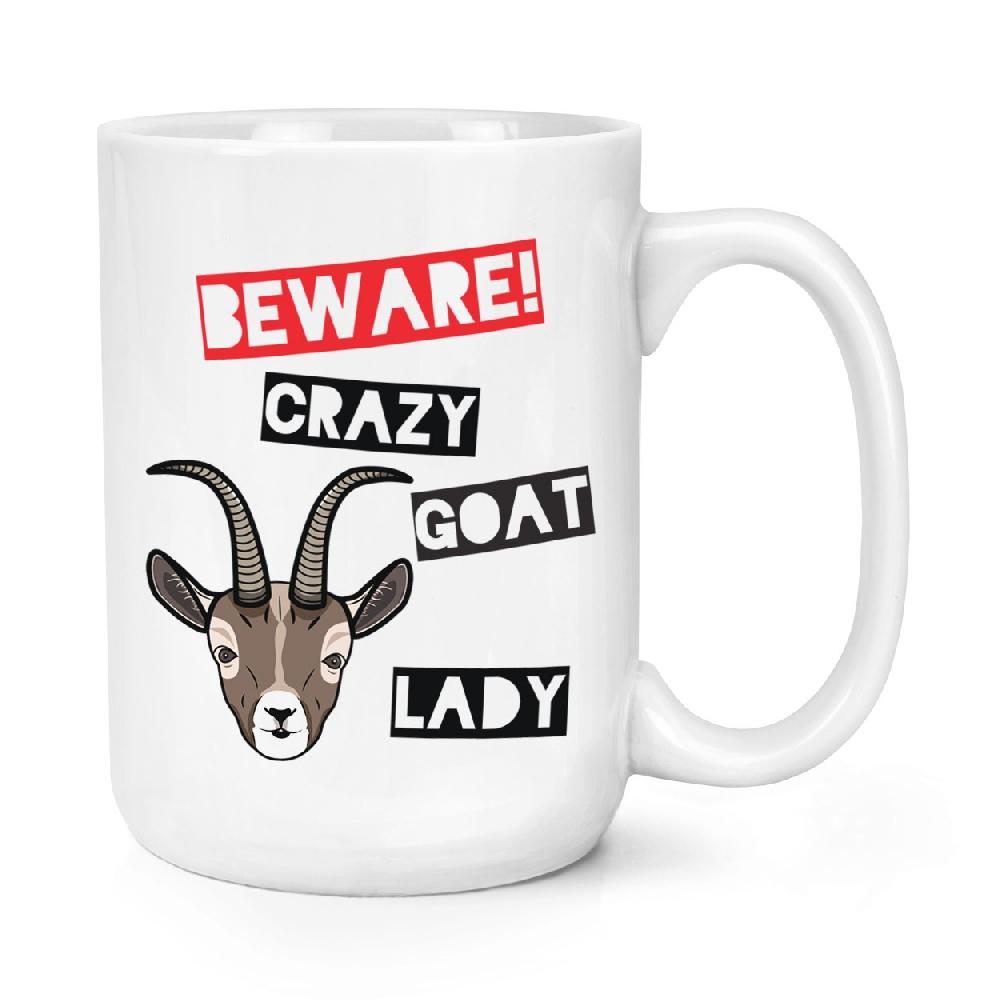 gift base Beware Crazy Goat Lady 15oz Large Mug Cup