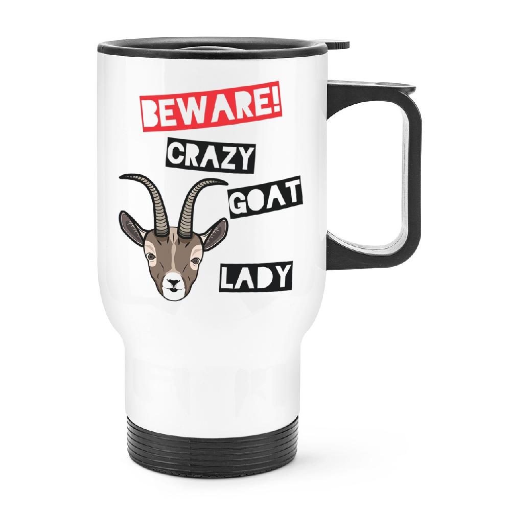 gift base Beware Crazy Goat Lady Travel Mug Cup With Handle