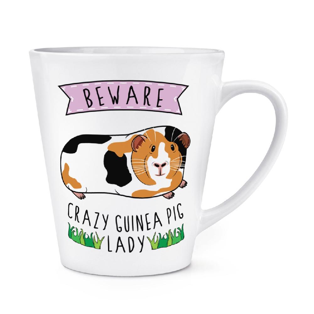 gift base Beware Crazy Guinea Pig Lady 12oz Latte Mug Cup