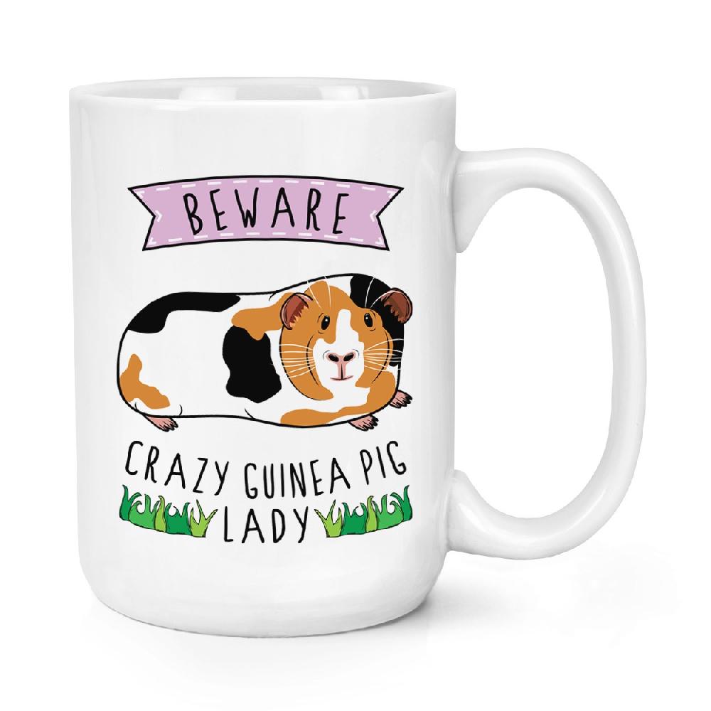 gift base Beware Crazy Guinea Pig Lady 15oz Large Mug Cup