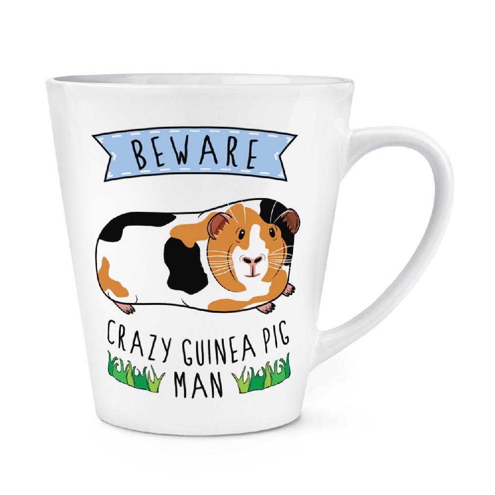 gift base Beware Crazy Guinea Pig Man 12oz Latte Mug Cup