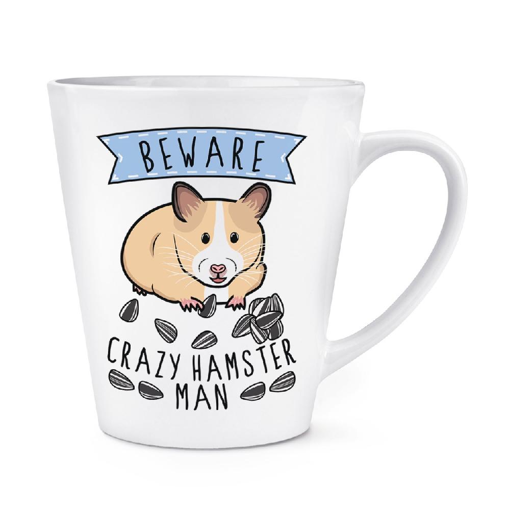 gift base Beware Crazy Hamster Man 12oz Latte Mug Cup