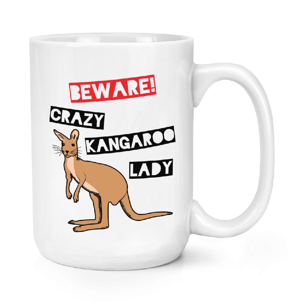 gift base Beware Crazy Kangaroo Man 15oz Large Mug Cup