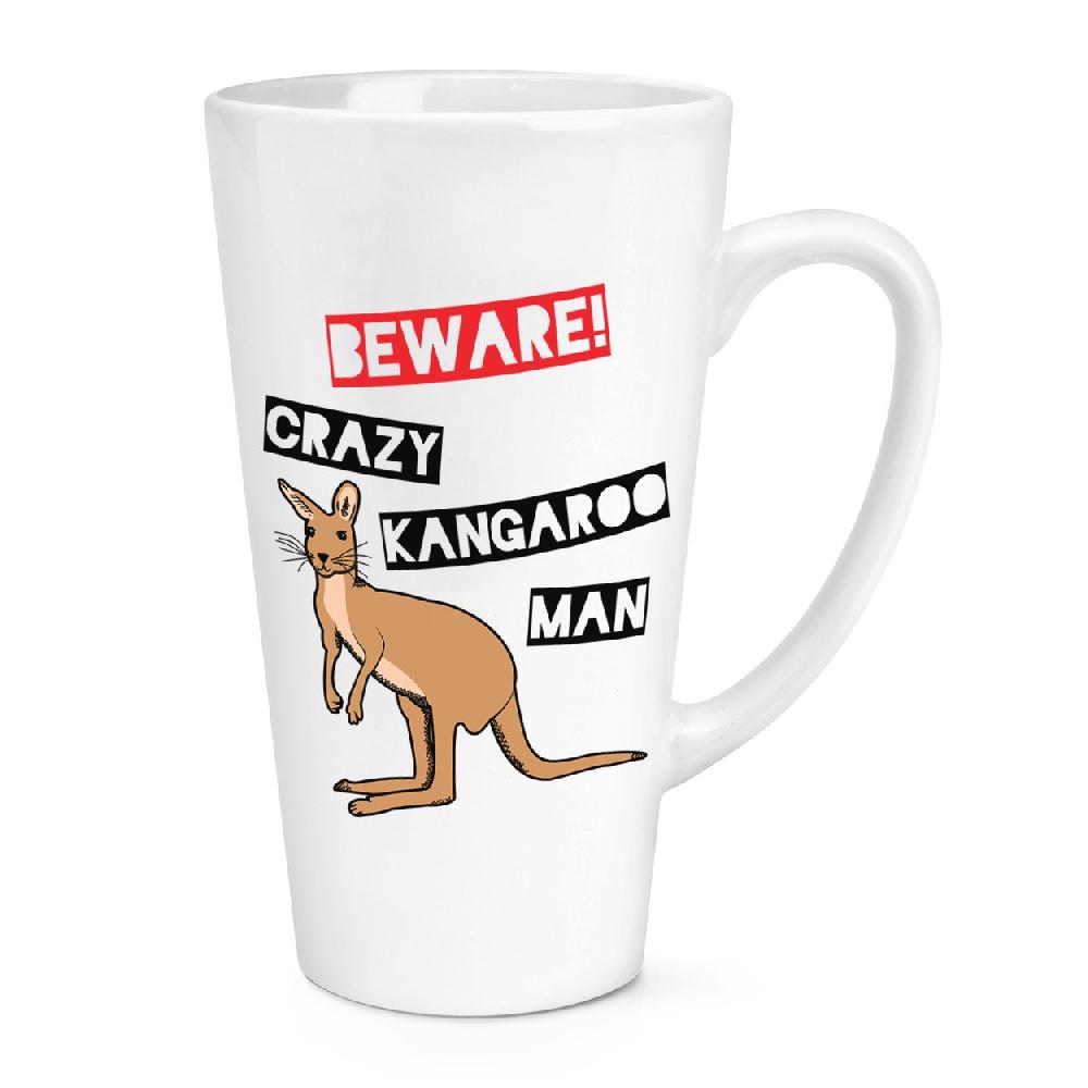 gift base Beware Crazy Kangaroo Man 17oz Large Latte Mug Cup
