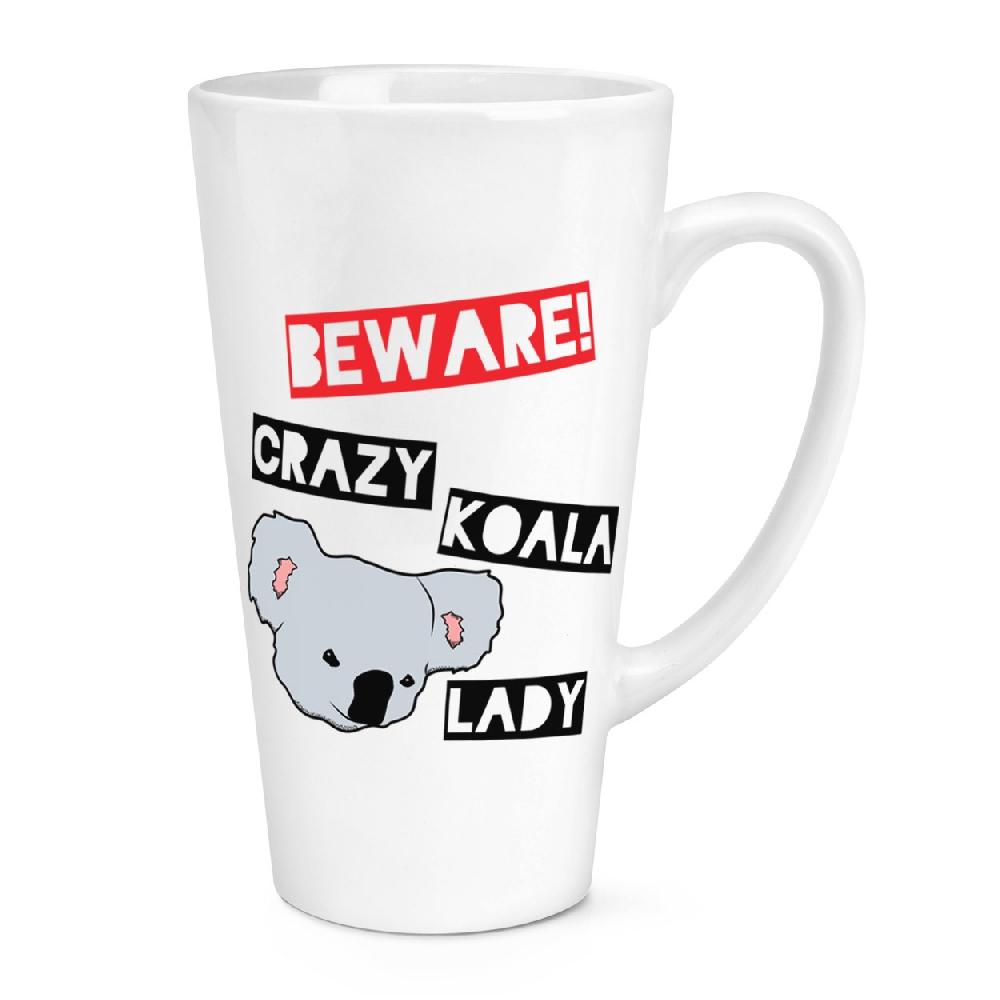 gift base Beware Crazy Koala Lady 17oz Large Latte Mug Cup